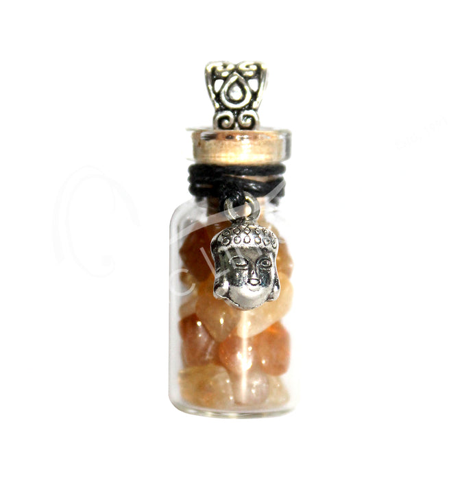 Citrine Chip Bottle Necklace