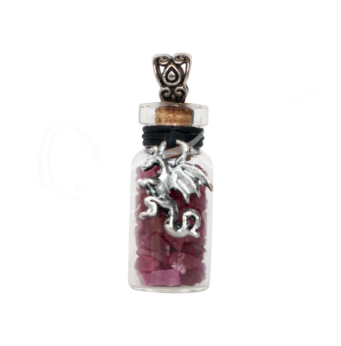 Ruby Chip Bottle Necklace
