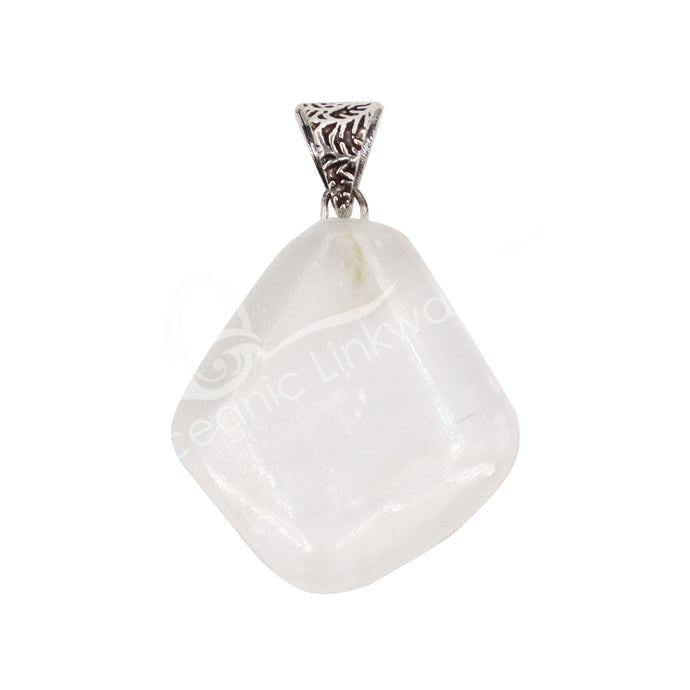 Satin Spar (Selenite) Slice Necklace
