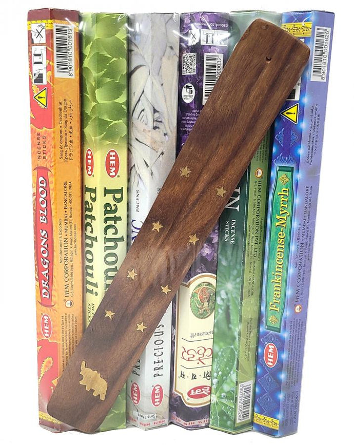 Assorted Hem Incense with Incense Burner