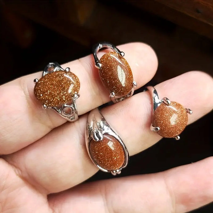 Gold Goldstone Ring
