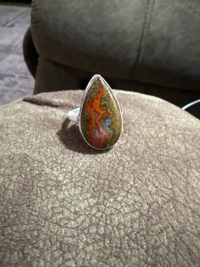 Seam Agate Ring Size 12