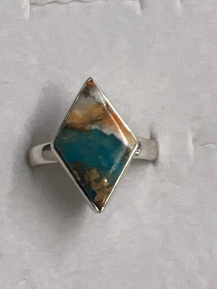 Spiny Oyster Arizona TQ. Sterling Silver Ring (Size 11)