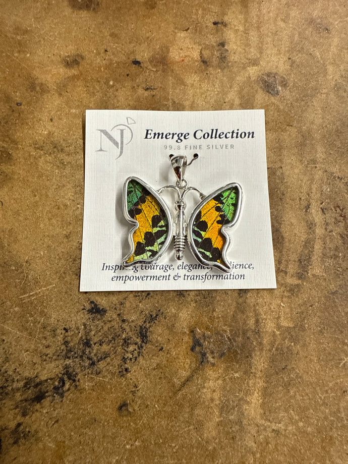 Emerge Butterfly Pendent (Sunset Moth from Peru)