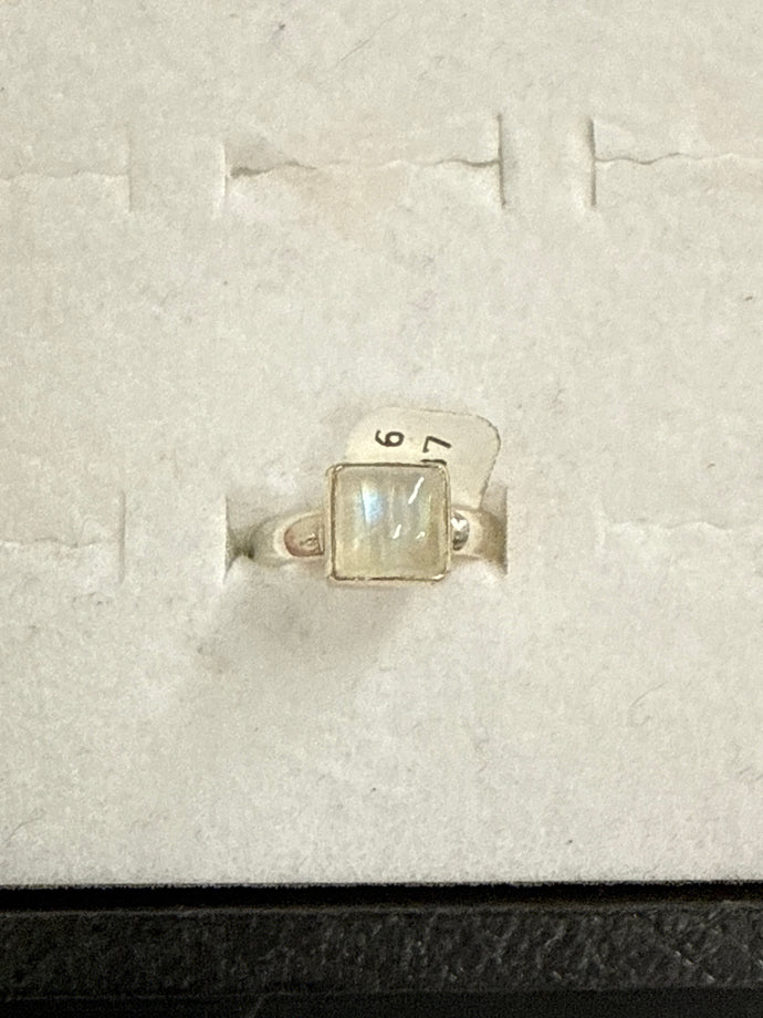 Rainbow Moonstone Ring Size 6