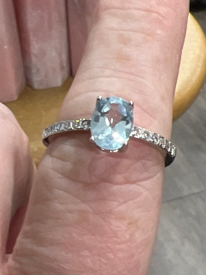 Blue Topaz Adjustable Ring