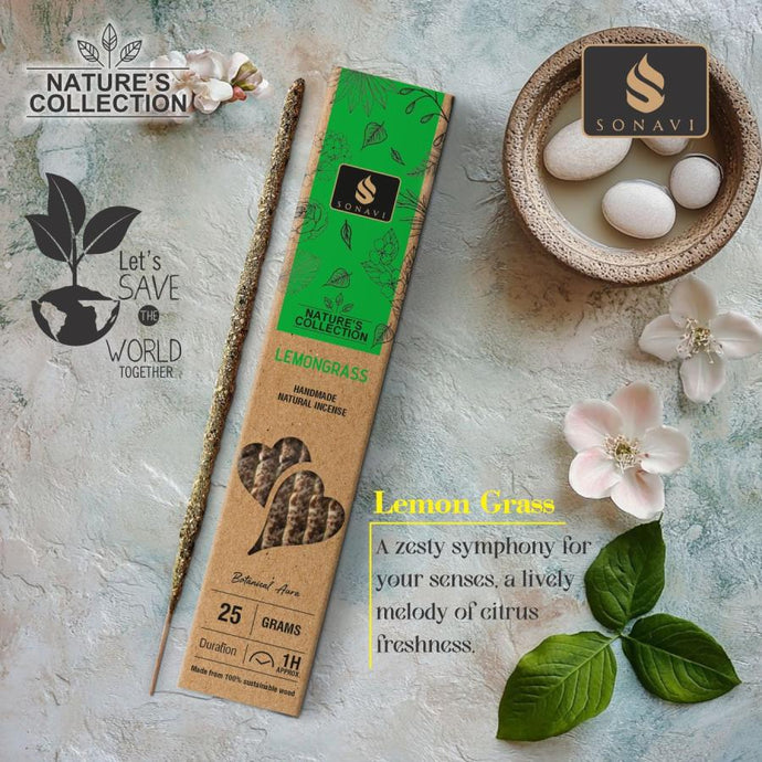 Sonavi All Natural Lemongrass Incense Sticks 25 grams