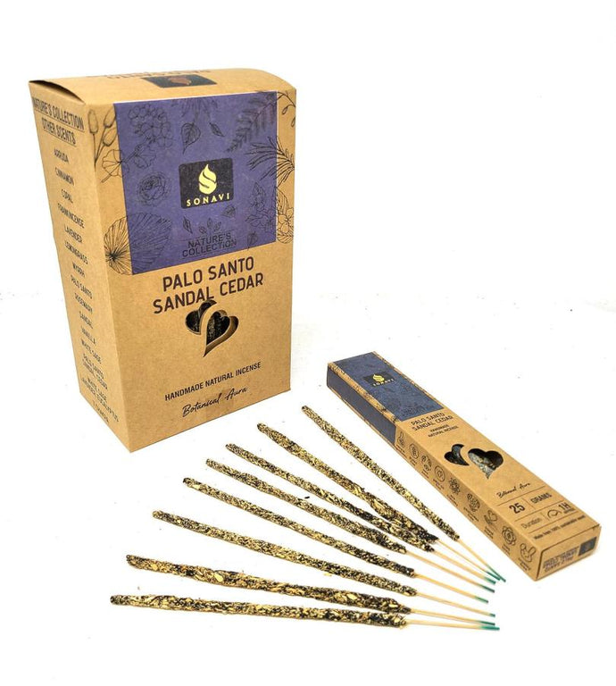 Sonavi All Natural Palo Santo, Sandal & Cedar Incense Sticks 25 grams