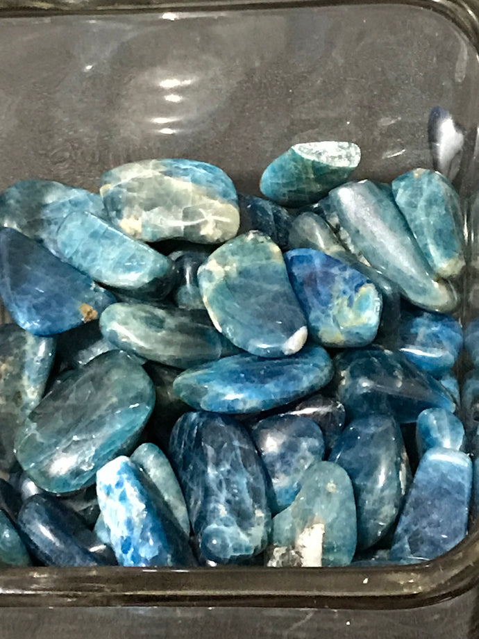 Blue Apatite, Tumbled