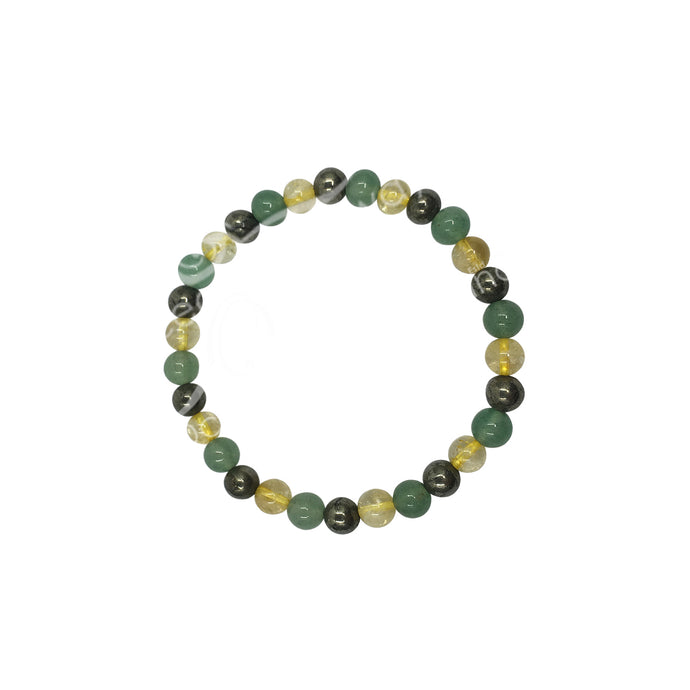 6mm Green Aventurine, Citrine, Pyrite Bracelet