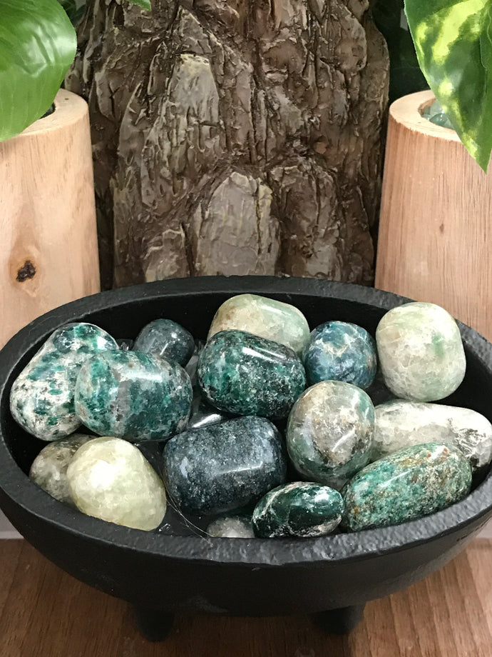 Emerald and Fuchsite, Tumbled