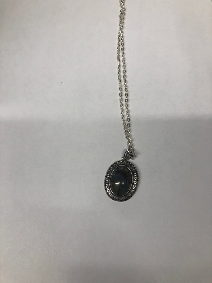 Labradorite with Silver Chain