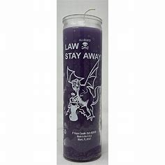 Law Stay Away (Purple) 7 Day Candle