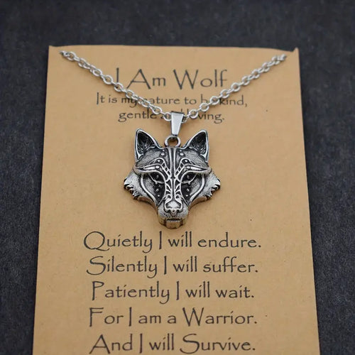 Wolf Head Pendant Necklace