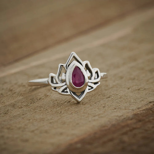 Ruby Lotus Ring Size 6