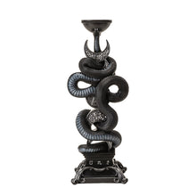 Triple Moon Black Serpent Candle Holder