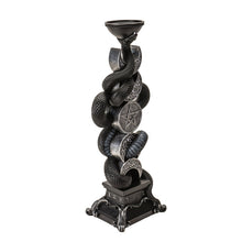 Triple Moon Black Serpent Candle Holder