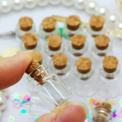 Clear Glass Jars with Cork Stoppers (Tiny)