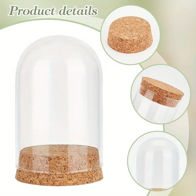 Glass Dome Jar with Cork Pedestal