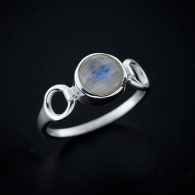 Trinity Rainbow Moonstone Ring (Size 7)