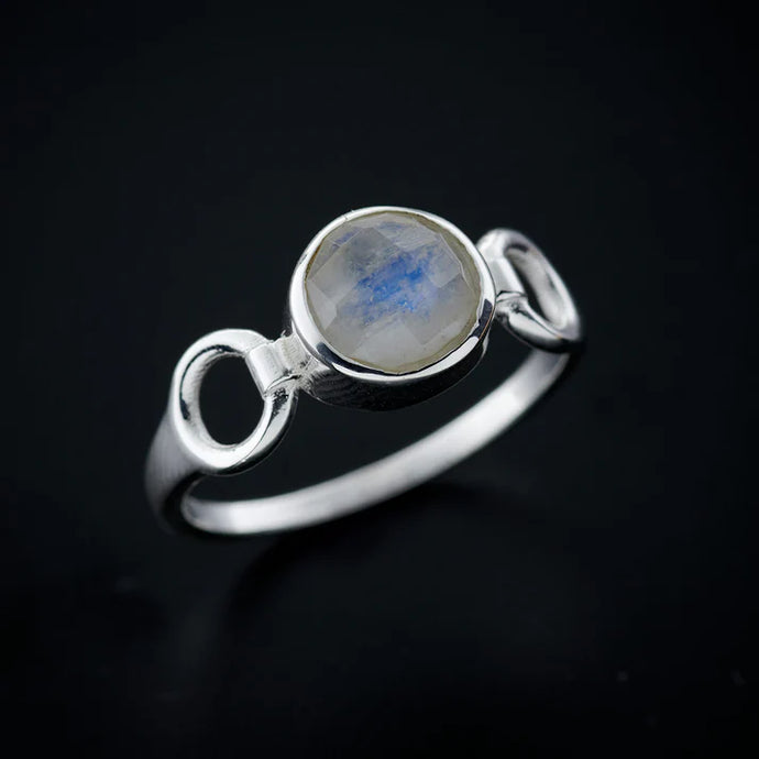 Trinity Rainbow Moonstone Ring (Size 10)