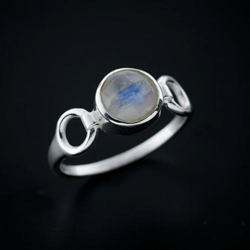 Trinity Rainbow Moonstone Ring (Size 5)