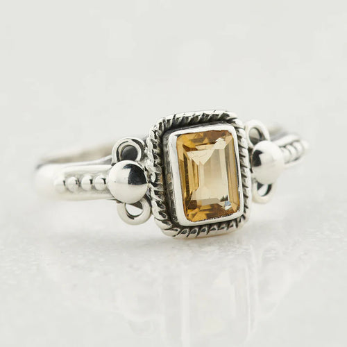 Citrine Sterling Silver Orion Ring (Size 9)
