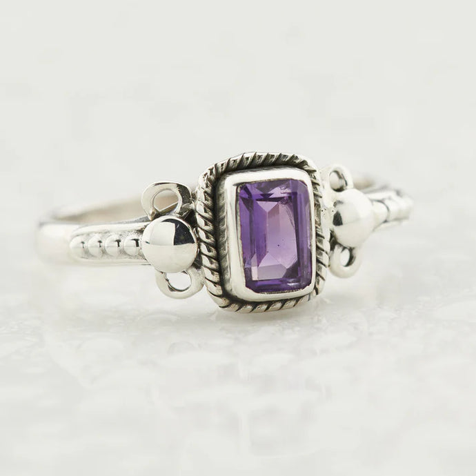 Amethyst Sterling Silver Orion Ring (Size 8)