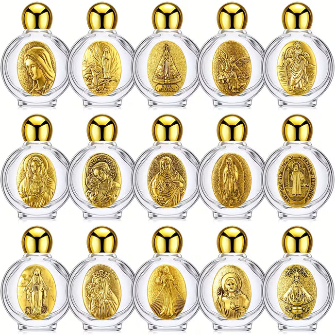 Glass Holy Water Bottles (Gold)