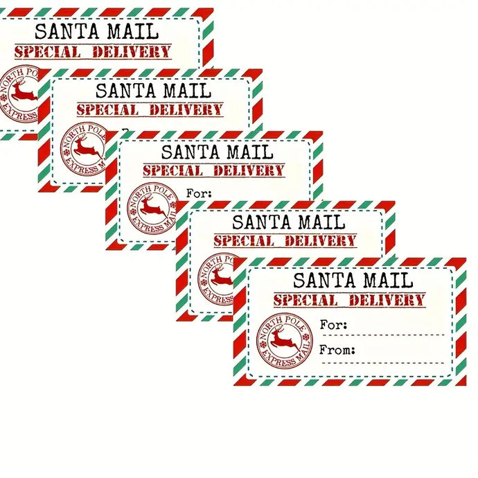 Christmas Labels with North Pole Postmark Design