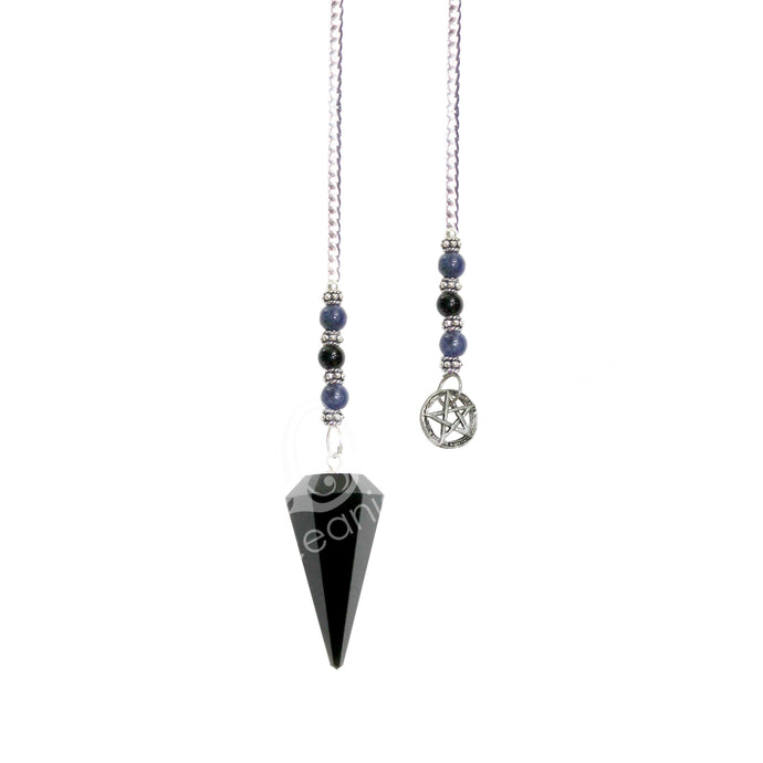 Black Obsidian W/ Pentacle Pendulum
