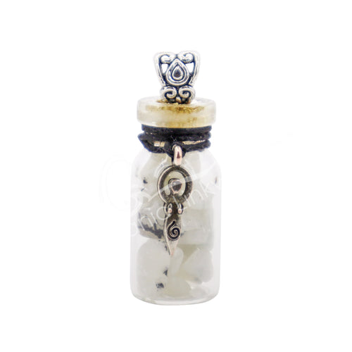 Moonstone Chips Bottle W/ Goddess Necklace