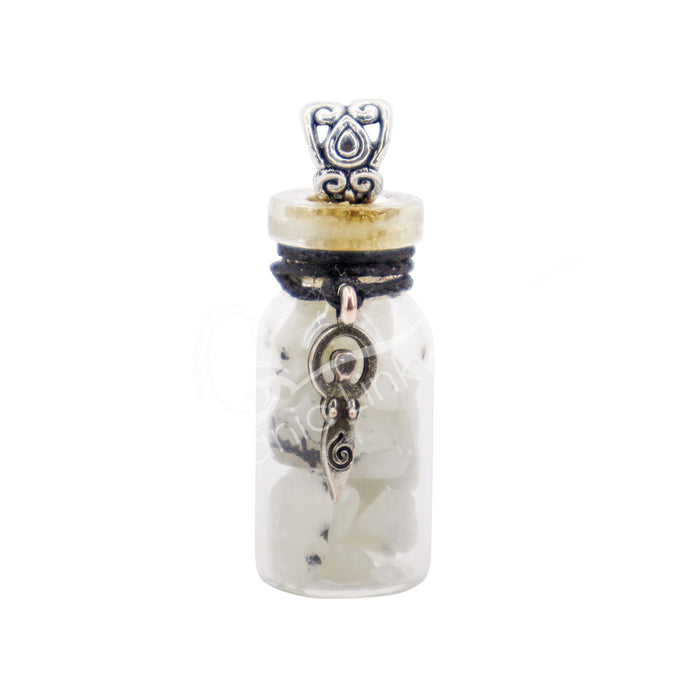 Moonstone Chips Bottle W/ Goddess Necklace