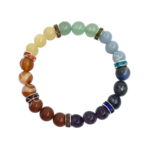 Chakra Bracelet W/Sparkly Spacers