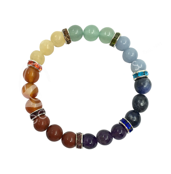 Chakra Bracelet W/Sparkly Spacers