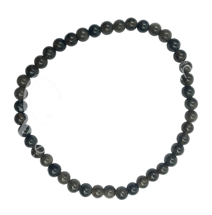 4mm Black Obsidian Tumbled Bracelet