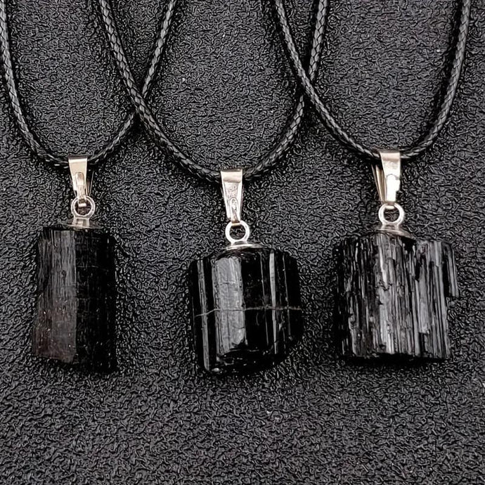 Raw Black Tourmaline Necklace (Approx. 1