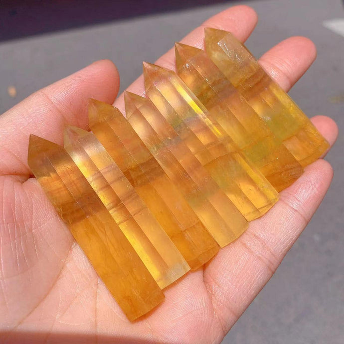 Yellow Fluorite, Point (Approx. 2