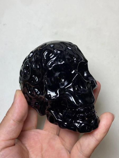 Black Obsidian Carved Skull