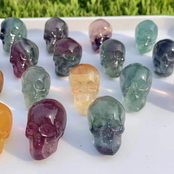 Rainbow Fluorite Skull