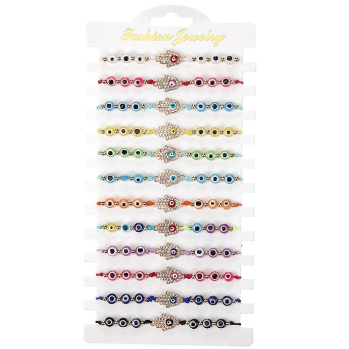 Evil Eye Hamsa String Bracelet