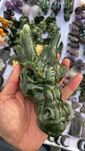 Nephrite (Jade) Dragon Skull
