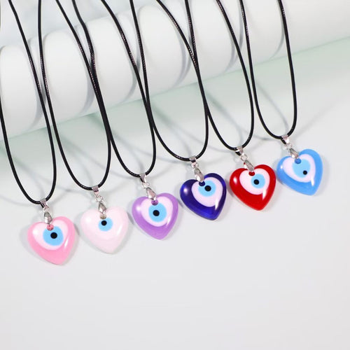Evil Eye Heart Necklace