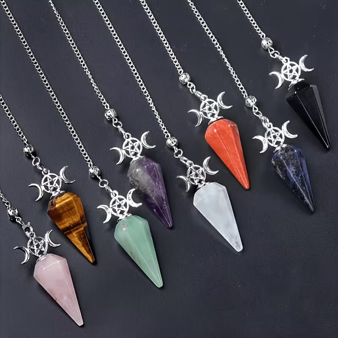 Faceted Triple Goddess Pendulum