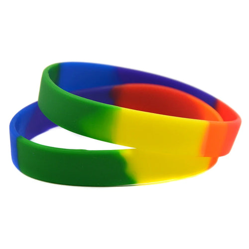 Gay Pride Plain Silicone Rubber Wristband