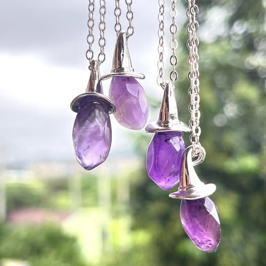Amethyst Witch Hat Necklace