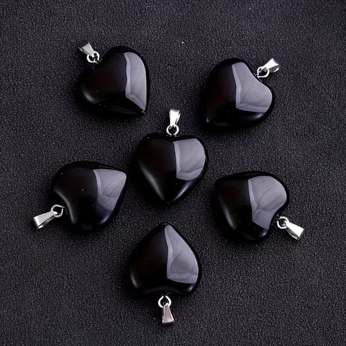 Heart Black Obsidian Pendant
