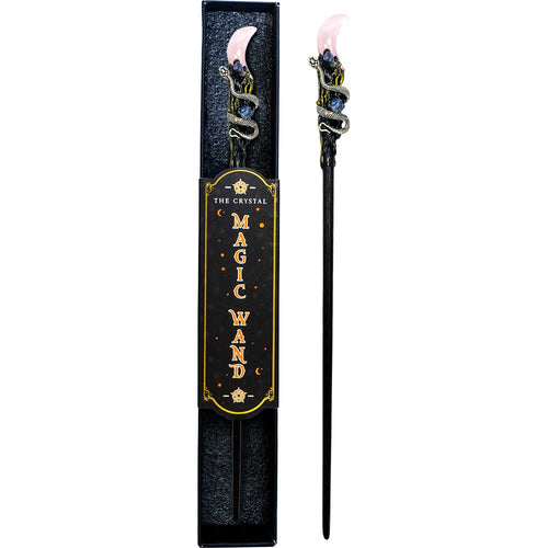 Magic Wand w/ Gift Box - Rose Quartz Moon & Snake