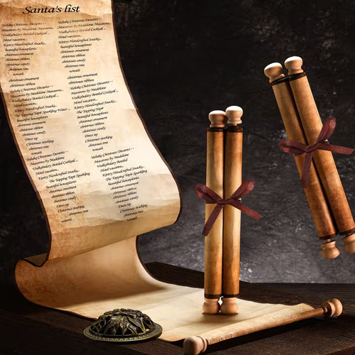 Blank Scrolls Paper with Wood Rods