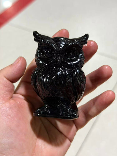 Owl Carving (Black Obsidian)